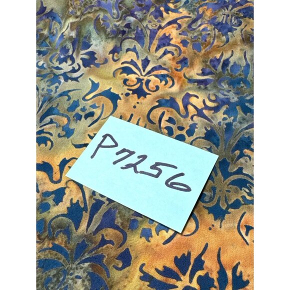 1/2 yard x 44" Multicolor Batik Fabric with Floral Pattern for Sewing & Crafts - Picture 5 of 5